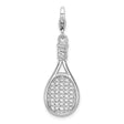 Sterling Silver Tennis Racket Pendant Charm, Sports Jewelry for Women and Men