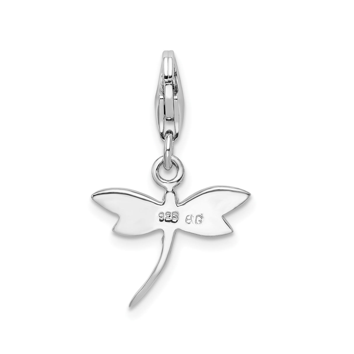 Sterling Silver Dragonfly Pendant with Light Purple Enamel and Cubic Zirconia Accents