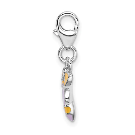 Bee Clip-On Charm Pendant in Real 925 Sterling Silver
