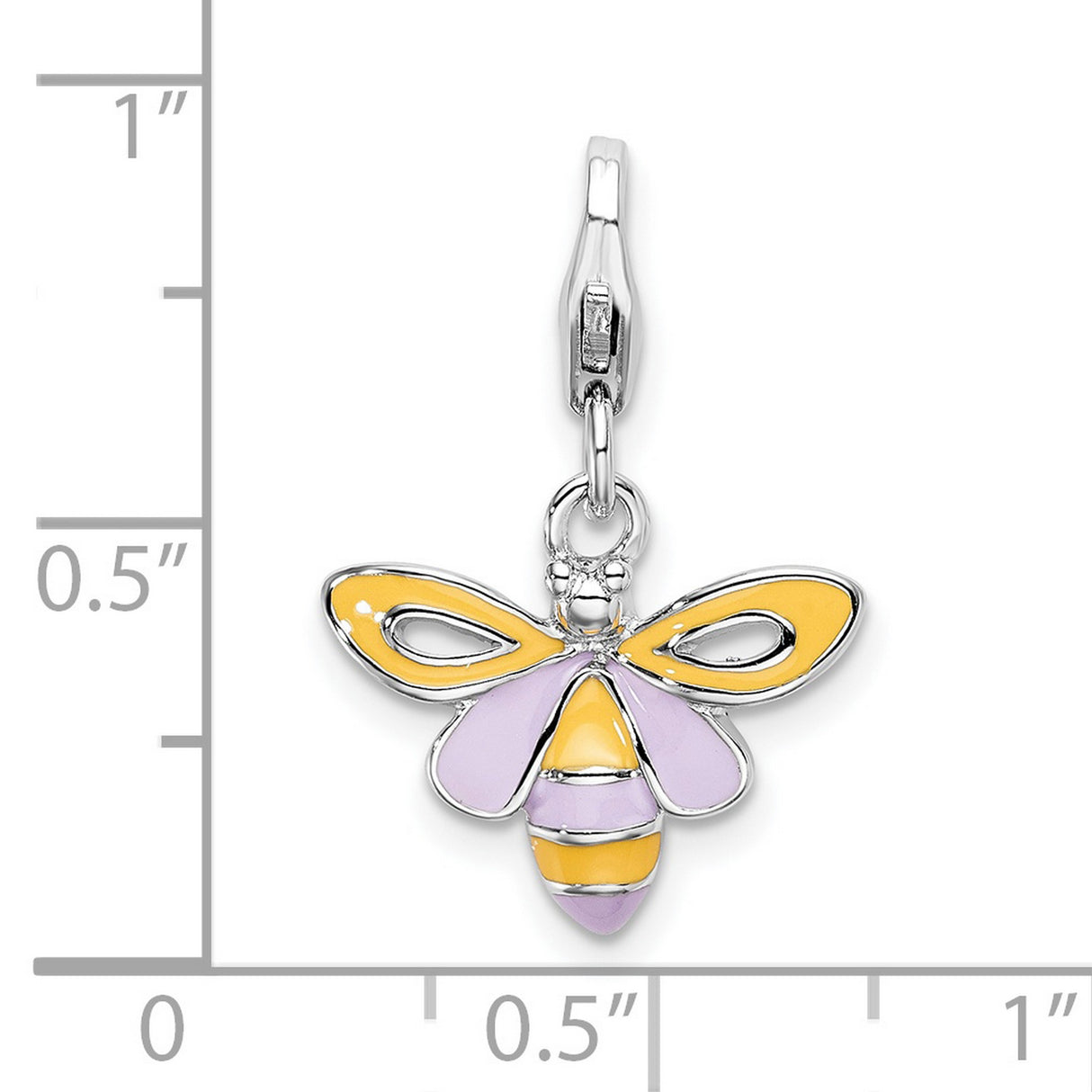 Bee Clip-On Charm Pendant in Real 925 Sterling Silver