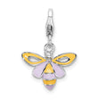 Bee Clip-On Charm Pendant in Real 925 Sterling Silver