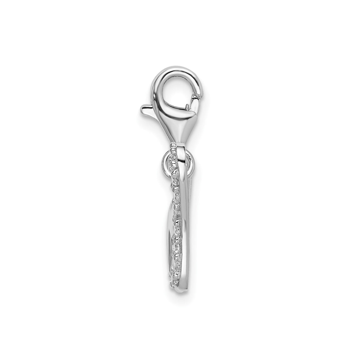 Sterling Silver Butterfly Pendant Charm with Cubic Zirconia, Lightweight Openwork Nature Design