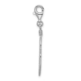 Sterling Silver Feather Charm Pendant, Detailed Tribal Boho Design for Women