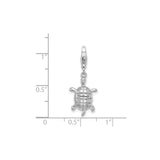 Sterling Silver Turtle Charm Pendant with Detailed Shell Design, Ocean Animal Theme