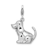Sterling Silver Dog Charm Pendant with Sitting Beagle Puppy Design for Women or Charm Bracelet