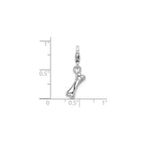 Sterling Silver Dog Bone Charm Pendant, Polished Pet Keepsake for Dog Lovers, Unisex Memorial Jewelry