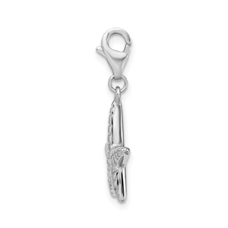 Sterling Silver Starfish Charm Pendant with Textured Nautical Design