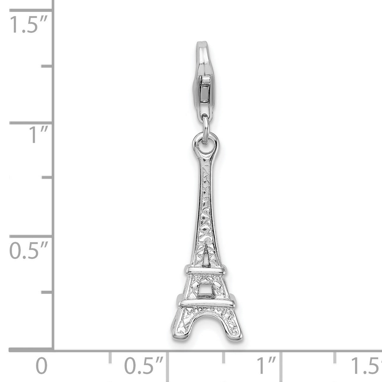 Sterling Silver Eiffel Tower Charm Pendant, Paris Landmark Dangle Accessory for Women