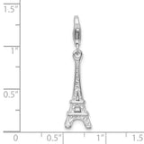 Sterling Silver Eiffel Tower Charm Pendant, Paris Landmark Dangle Accessory for Women