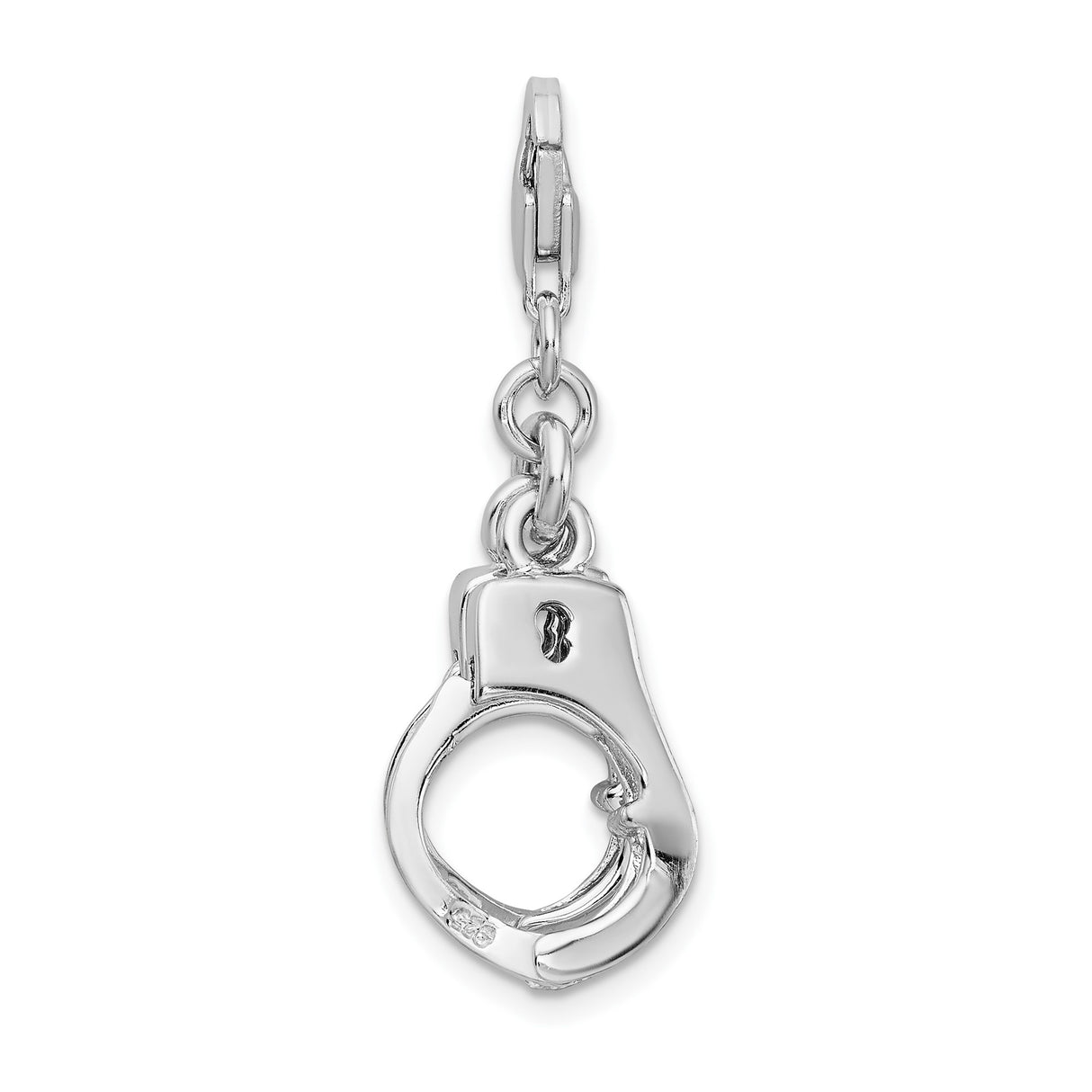 Sterling Silver Handcuff Charm Pendant, Edgy Mini Handcuffs Jewelry for Women or Unisex Wear