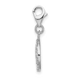 Sterling Silver Peace Sign Pendant with Cubic Zirconia, Boho Spiritual Jewelry Charm
