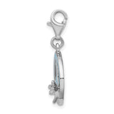 Sterling Silver Dragonfly Charm with Turquoise Enamel Peace Symbol, Boho Spiritual Pendant