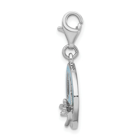Sterling Silver Dragonfly Charm with Turquoise Enamel Peace Symbol, Boho Spiritual Pendant