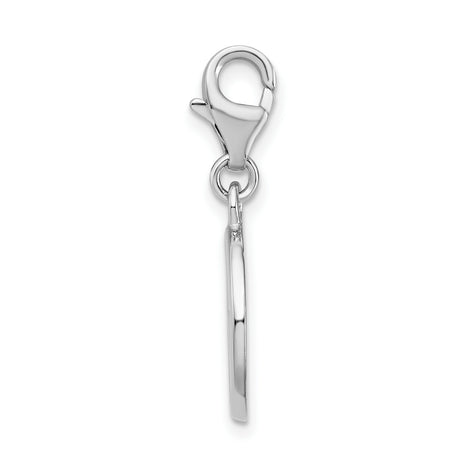 Polished Peace Symbol Clip-On Charm Pendant in Real 925 Sterling Silver