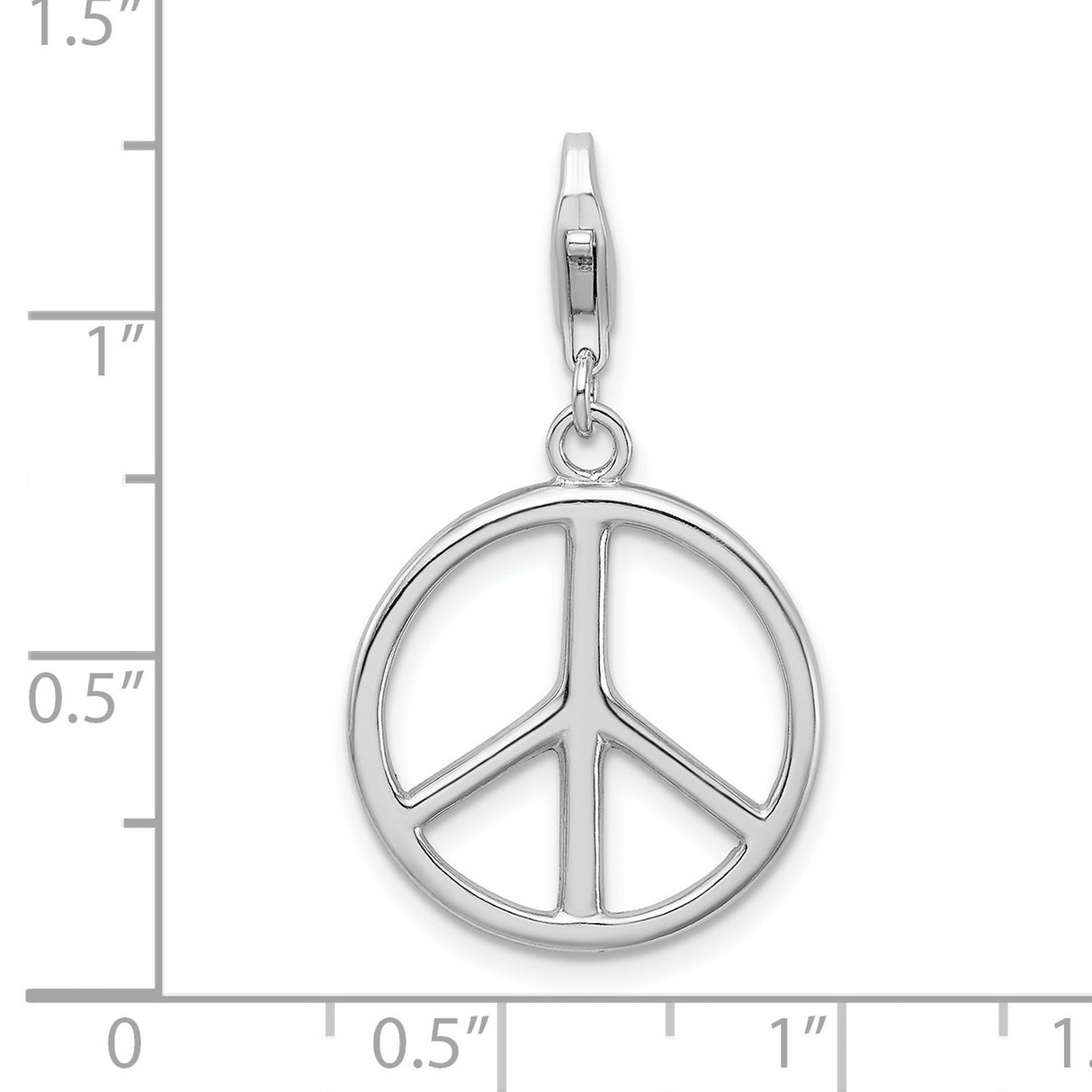 Sterling Silver Peace Sign Pendant, Open Circle Harmony Charm, Bohemian Retro Style