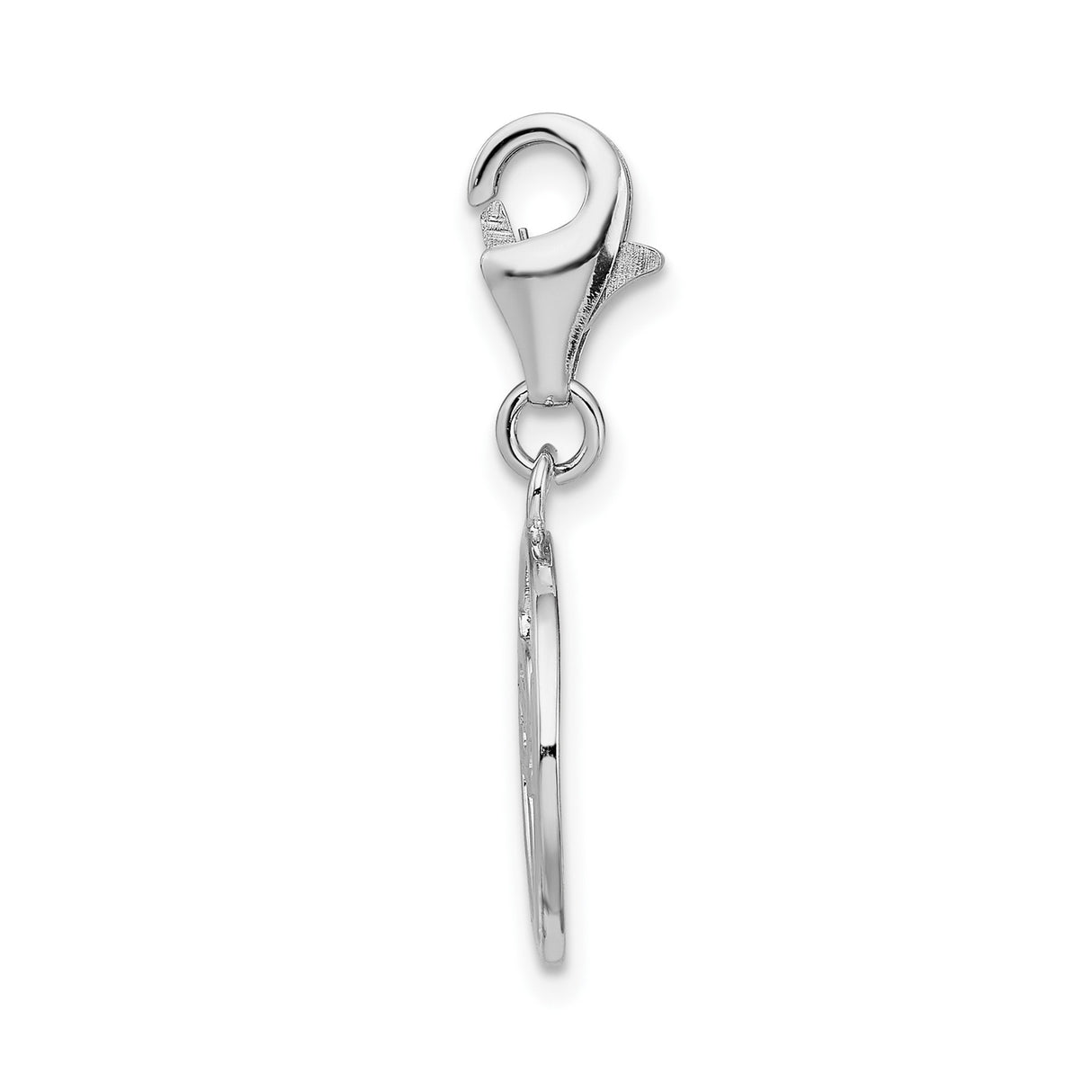 Sterling Silver Love Charm Pendant with Circle Cutout Design for Women