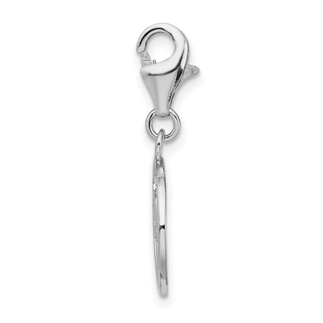 Sterling Silver Love Charm Pendant with Circle Cutout Design for Women