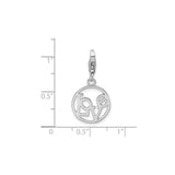 Sterling Silver Love Charm Pendant with Circle Cutout Design for Women