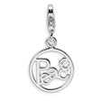 Sterling Silver Peace Symbol Pendant with Cutout Word Design, Inspirational Circle Charm