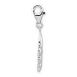 Sterling Silver Fleur De Lis Pendant with Cubic Zirconia, French Heritage Catholic Charm