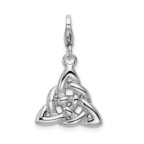 Sterling Silver Celtic Triquetra Pendant with Intricate Knot Design, Pagan and Wiccan Symbol