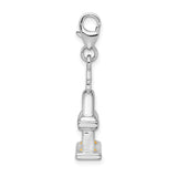 3-D Moveable Church Bell Clip-On Charm Pendant in Real 925 Sterling Silver