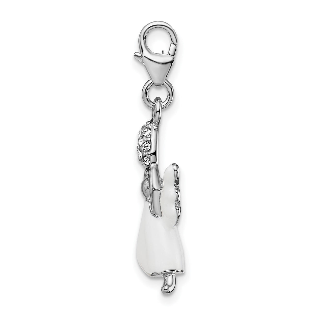 Angel Clip-On Charm Pendant in Real 925 Sterling Silver