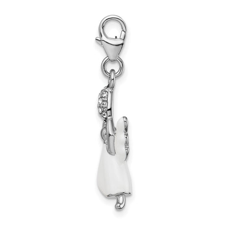 Angel Clip-On Charm Pendant in Real 925 Sterling Silver