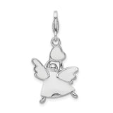 Angel Clip-On Charm Pendant in Real 925 Sterling Silver