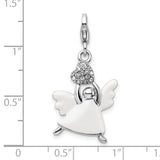 Angel Clip-On Charm Pendant in Real 925 Sterling Silver