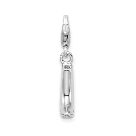 Sterling Silver Cowboy Boot Charm with Lobster Clasp, Western Cowgirl Style Pendant