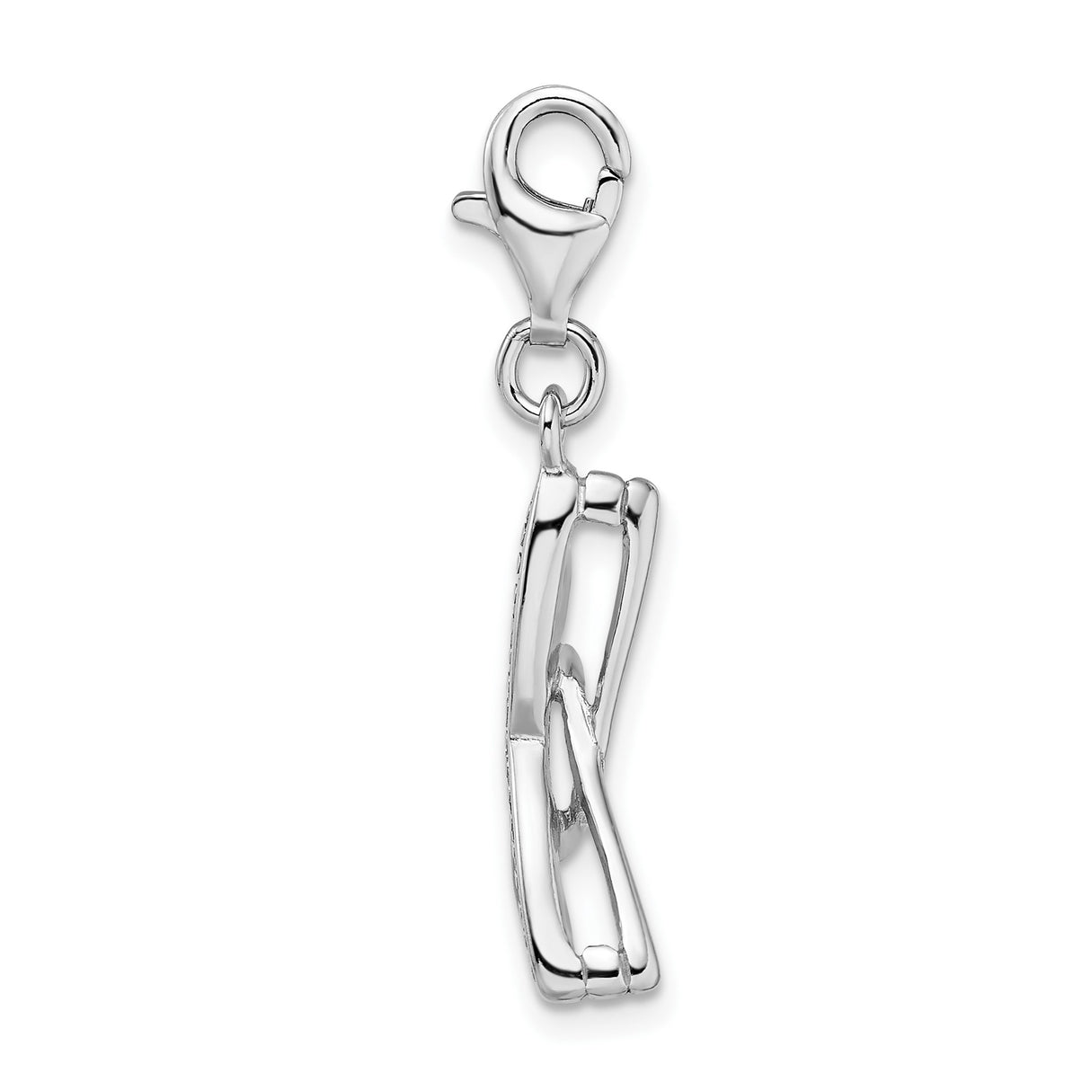 Sterling Silver Sunglasses Charm with Black Enamel, Fun Summer Vacation Jewelry Pendant