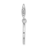 Sterling Silver Peace Sign Pendant with Cubic Zirconia, Boho Style Charm