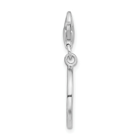 Sterling Silver Peace Sign Pendant with Cubic Zirconia, Boho Style Charm