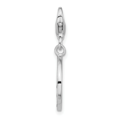 Sterling Silver Peace Sign Pendant with Black Cubic Zirconia, Boho Hippie Style Charm