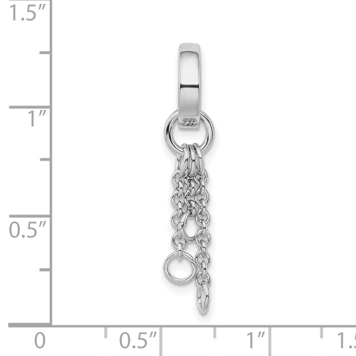 Sterling Silver Dangle Charm Pendant with Cascading Looped Chain Design