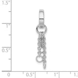 Sterling Silver Dangle Charm Pendant with Cascading Looped Chain Design