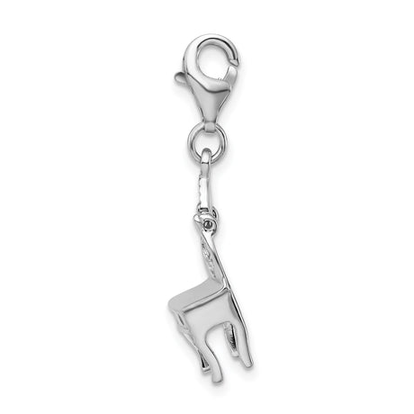 Sterling Silver Mirror Charm Pendant, Oval Vanity Mirror with Lobster Clasp, Vintage Style