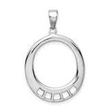 Sterling Silver Open Circle Pendant with Geometric Cutout Design, Minimalist Modern Style