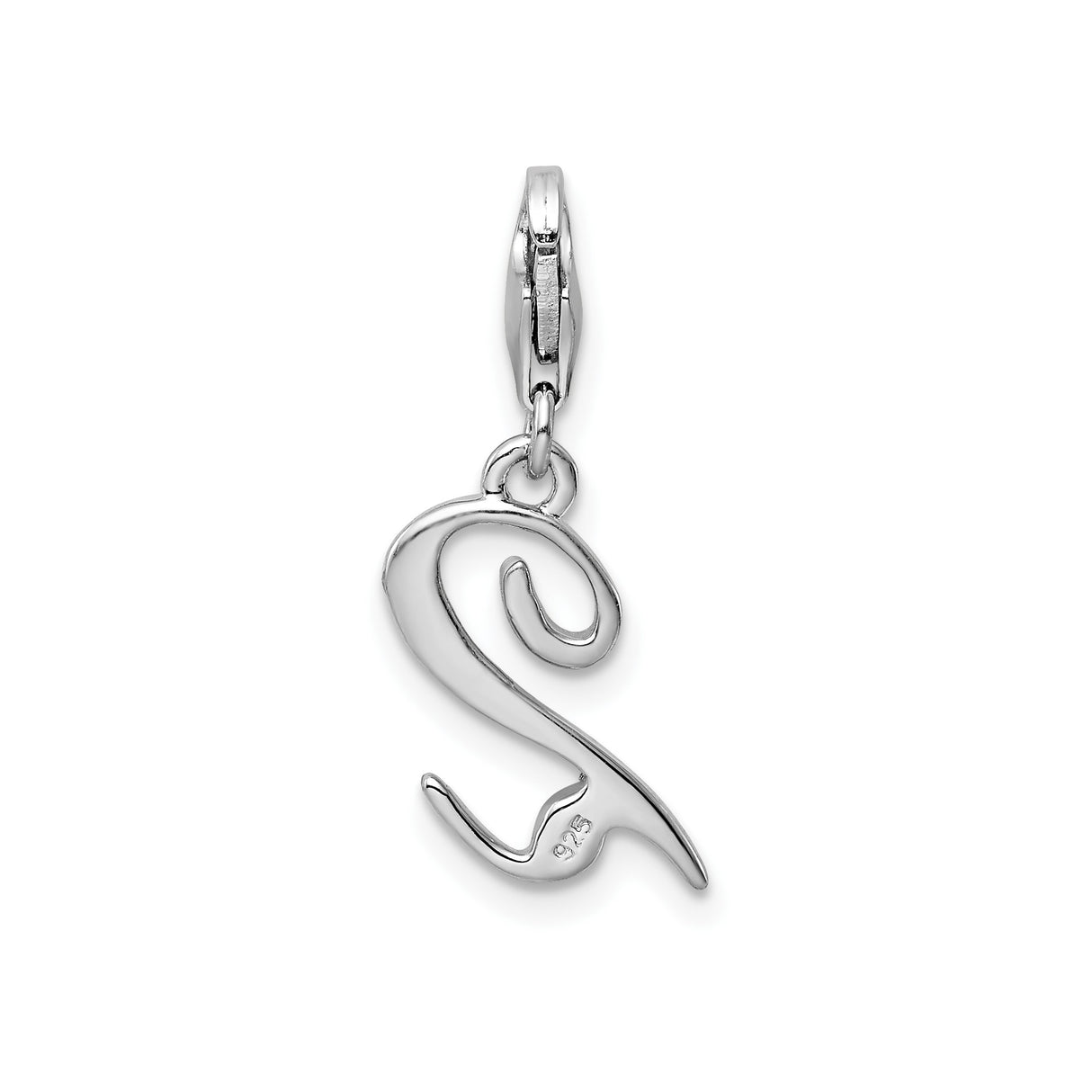 Sterling Silver Number 2 Pendant, Polished Script Charm, Custom Unisex Jewelry Piece