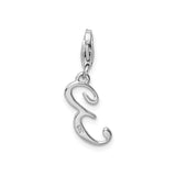Sterling Silver Number 3 Charm Pendant, Script Numeral Design with Lobster Clasp