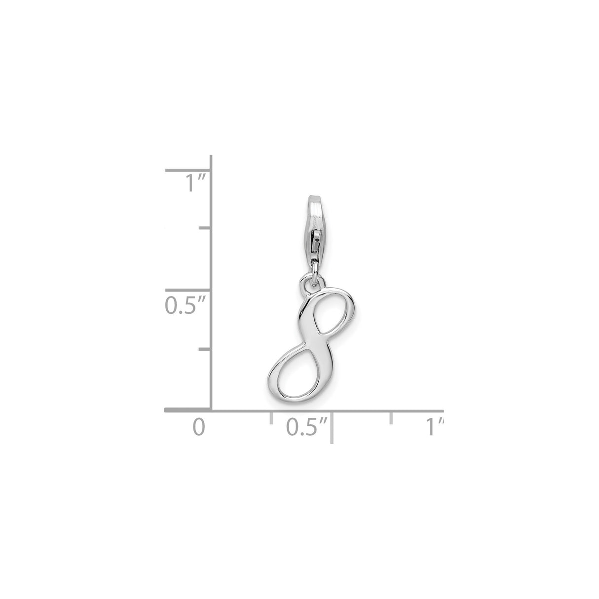Sterling Silver Infinity Symbol Pendant Charm with Lobster Clasp, Polished Finish