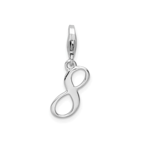 Sterling Silver Infinity Symbol Pendant Charm with Lobster Clasp, Polished Finish