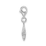 Sterling Silver Star Charm Pendant with Lobster Clasp, 3D Five-Point Design, Celestial Style