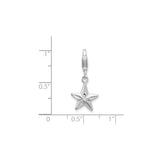 Sterling Silver Star Charm Pendant with Lobster Clasp, 3D Five-Point Design, Celestial Style