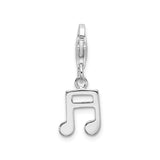 Sterling Silver Double Eighth Note Pendant, Musical Symbol Charm for Musicians and Music Lovers