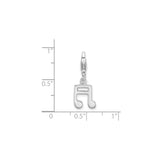 Sterling Silver Double Eighth Note Pendant, Musical Symbol Charm for Musicians and Music Lovers