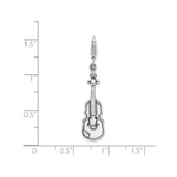 Sterling Silver Violin Charm Pendant, Detailed Musical Instrument Design