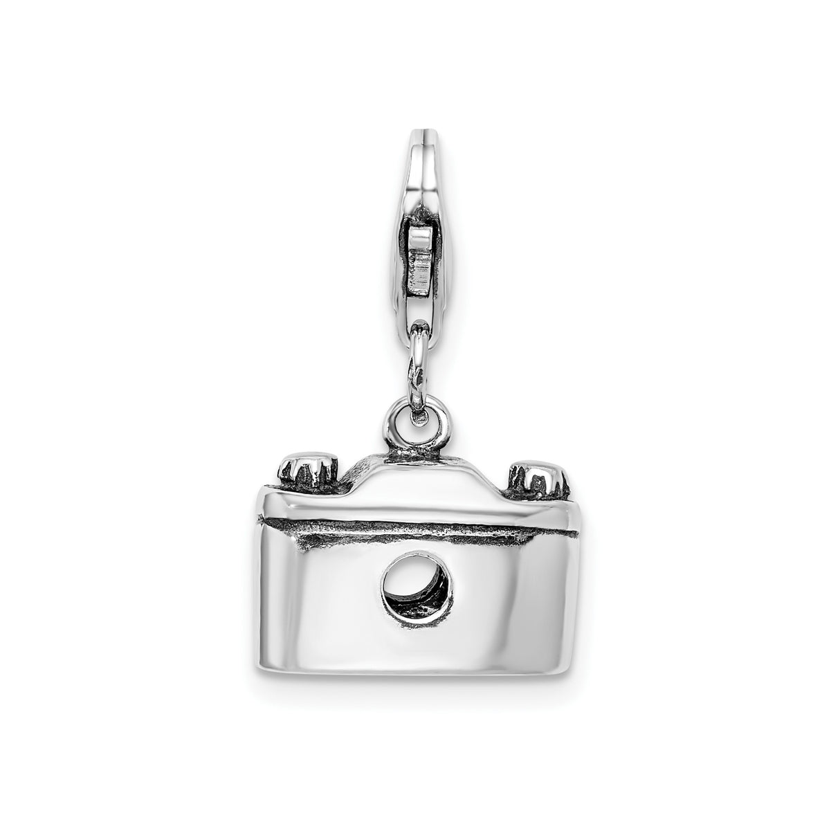 Sterling Silver Camera Charm Pendant, Miniature Vintage Design, Travel Photography Theme