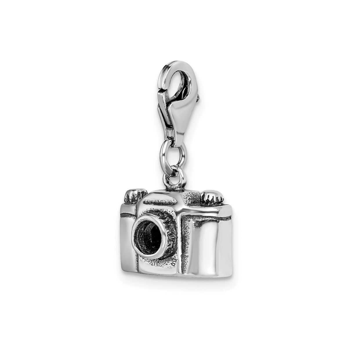 Sterling Silver Camera Charm Pendant, Miniature Vintage Design, Travel Photography Theme